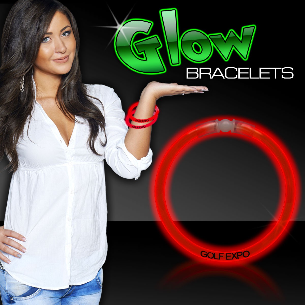 Red Superior 8" Glow Bracelets 