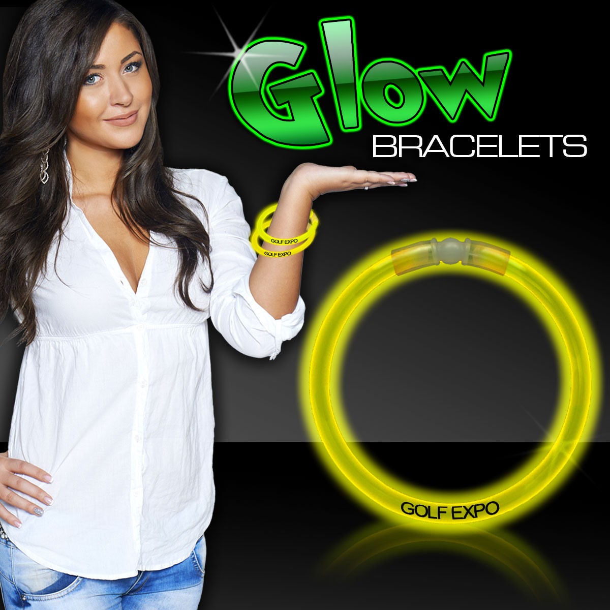 Yellow Superior 8" Glow Bracelets 