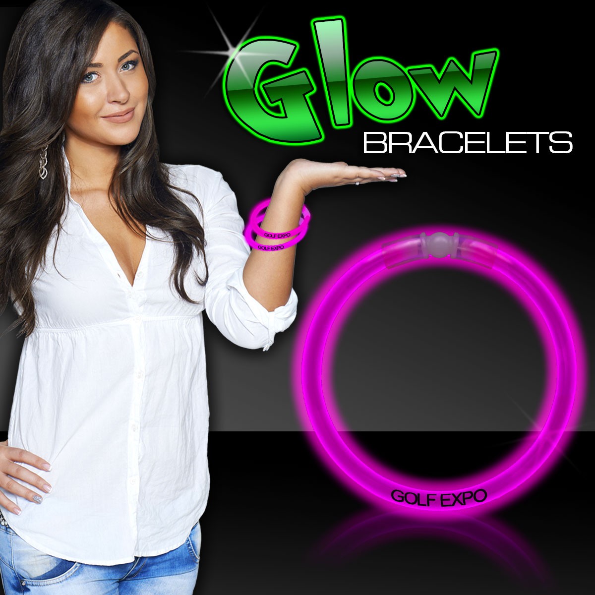 Pink Superior 8" Glow Bracelets 