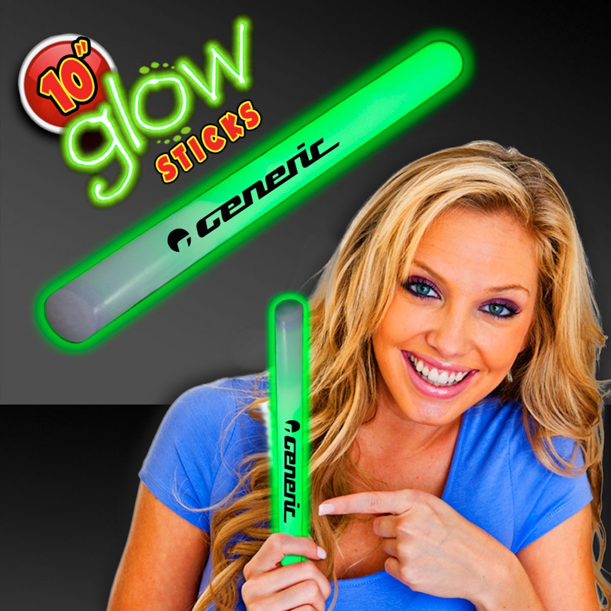 Green 10" Glow Sticks 