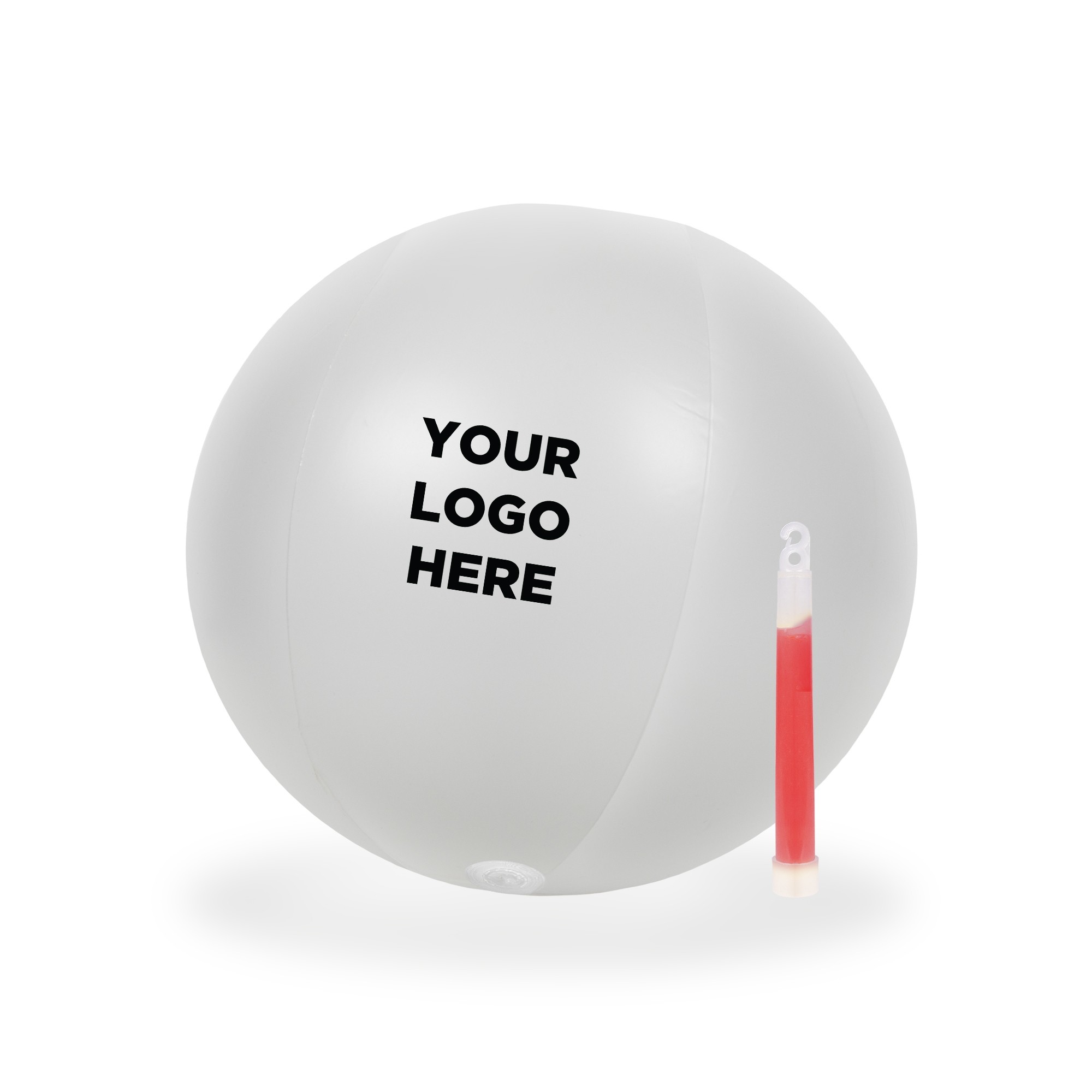 12 Inch Inflatable Beach Balls with 1 - 6 Inch ORANGE Glow Stick