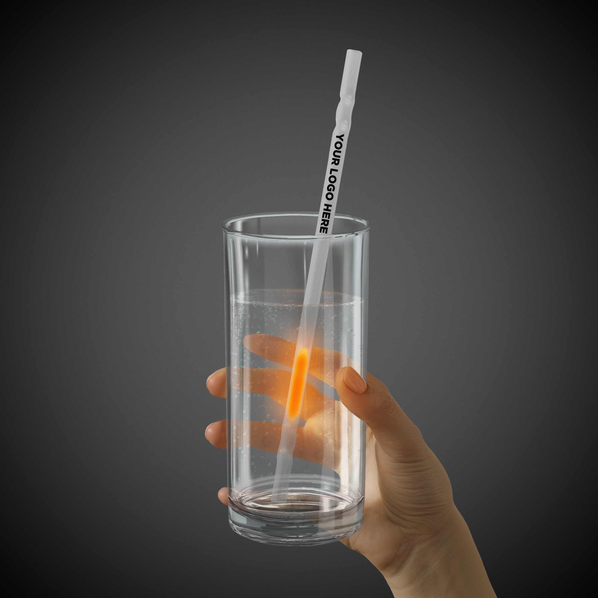 Orange 9" Glow Motion Straws