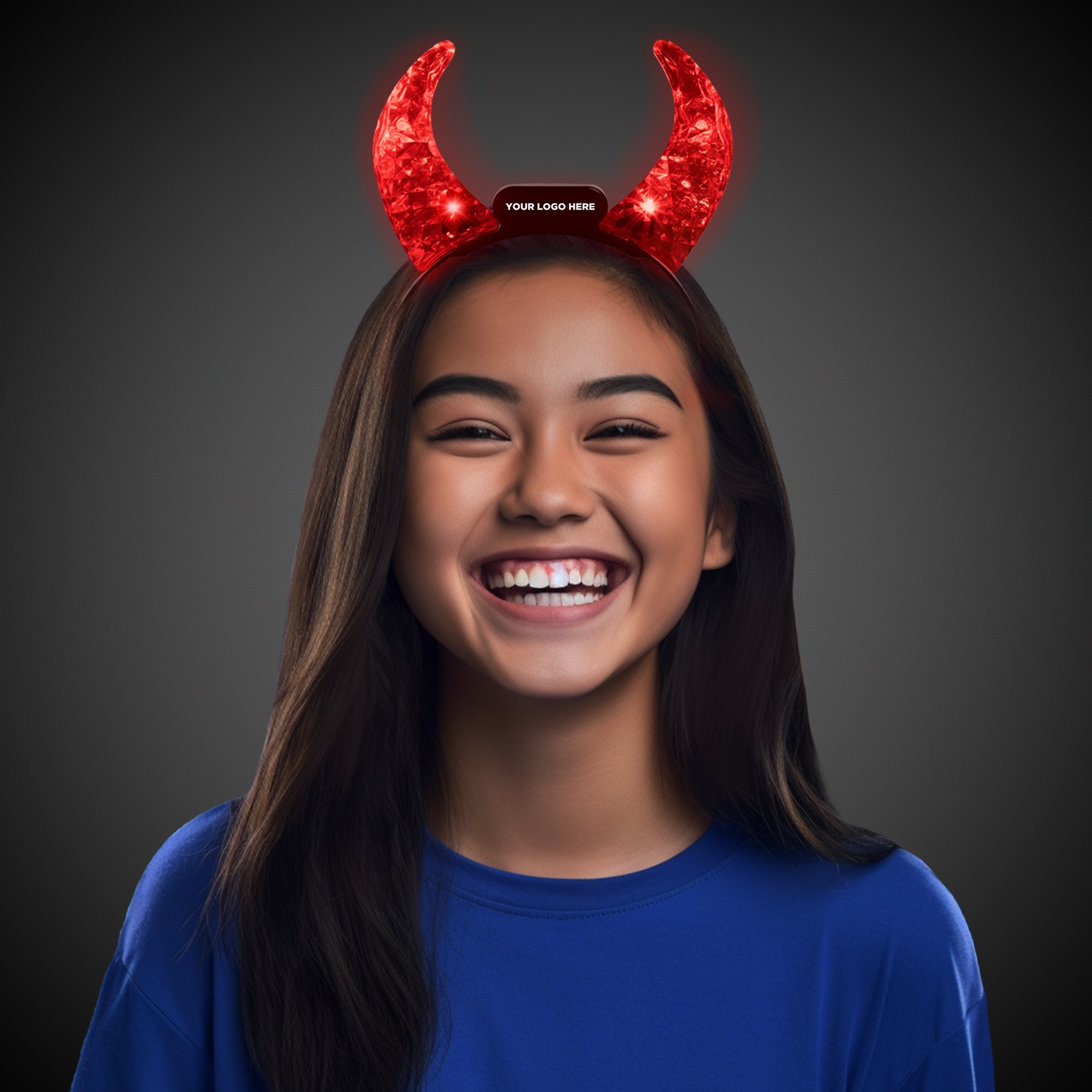 Light Up Crystal Devil Horns