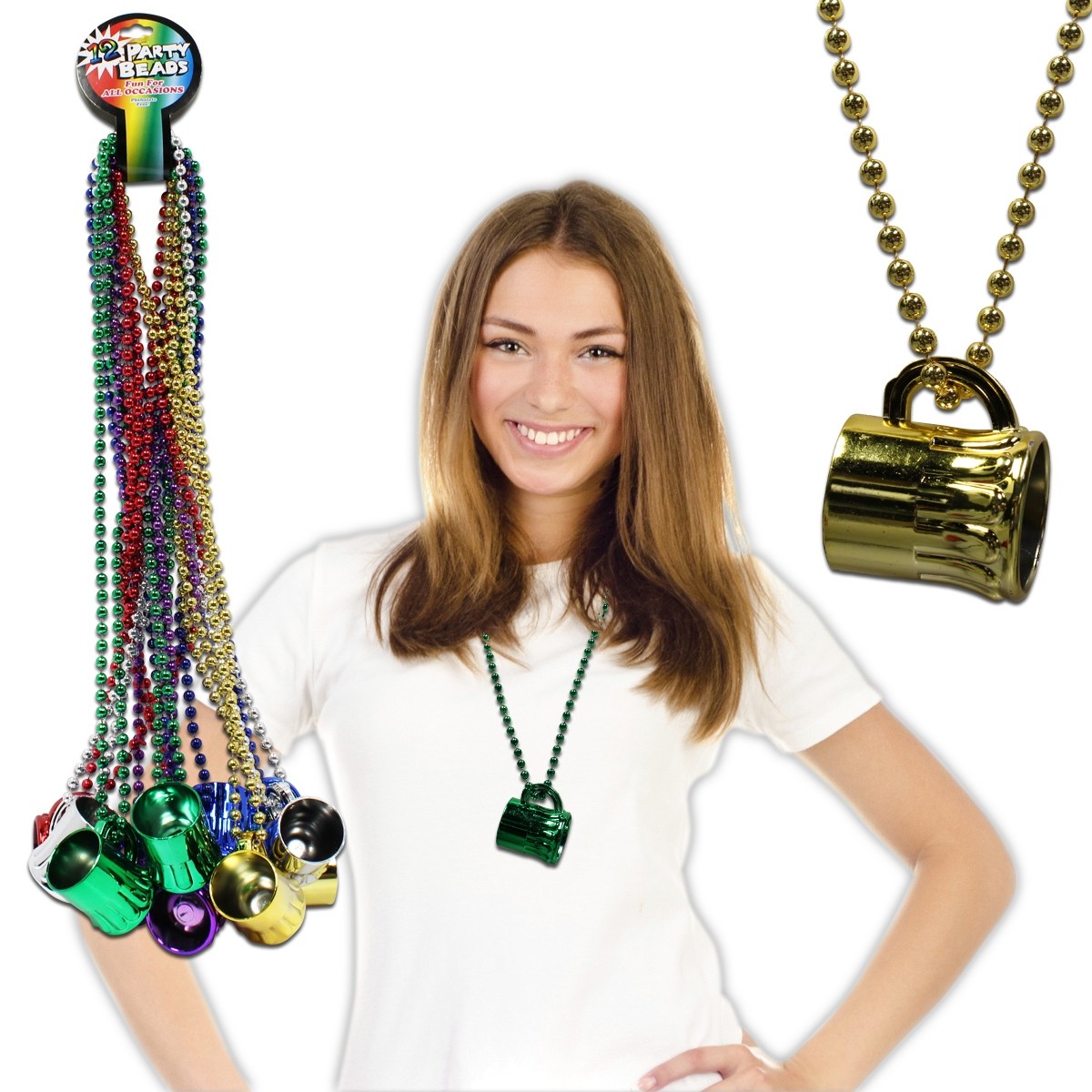 Toy Beer Mug Metallic Beads 