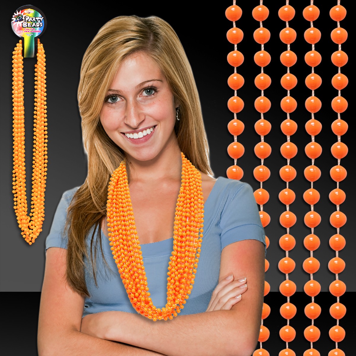Orange Mardi Gras Beads