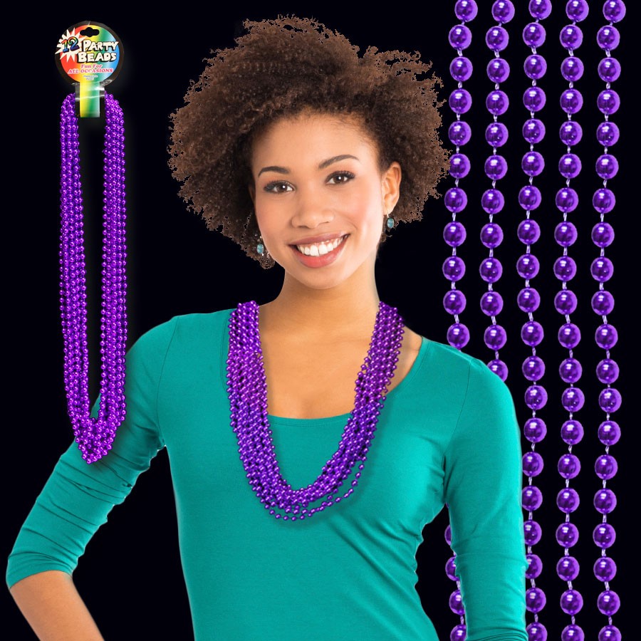 Purple Metallic Bead Necklaces 