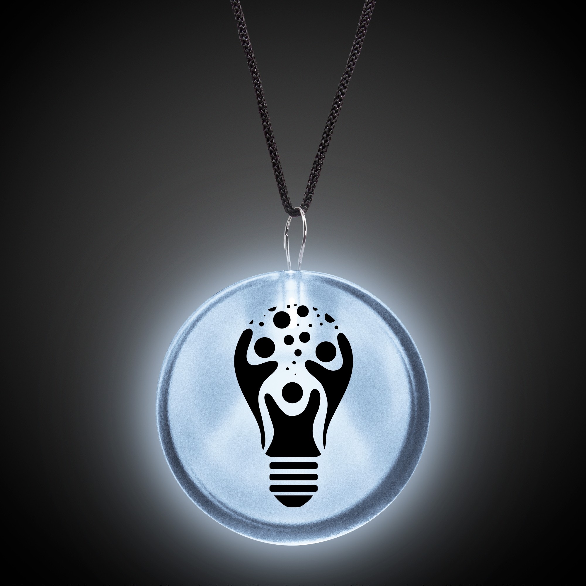 White Lighted Badges with J - Hook