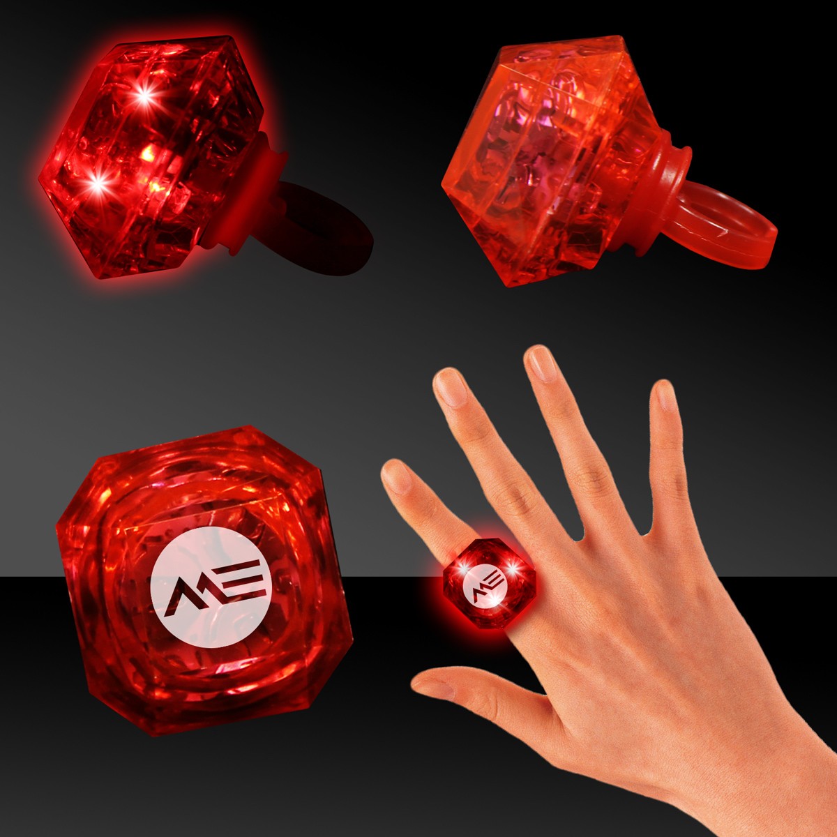 Red Light Up Diamond Rings