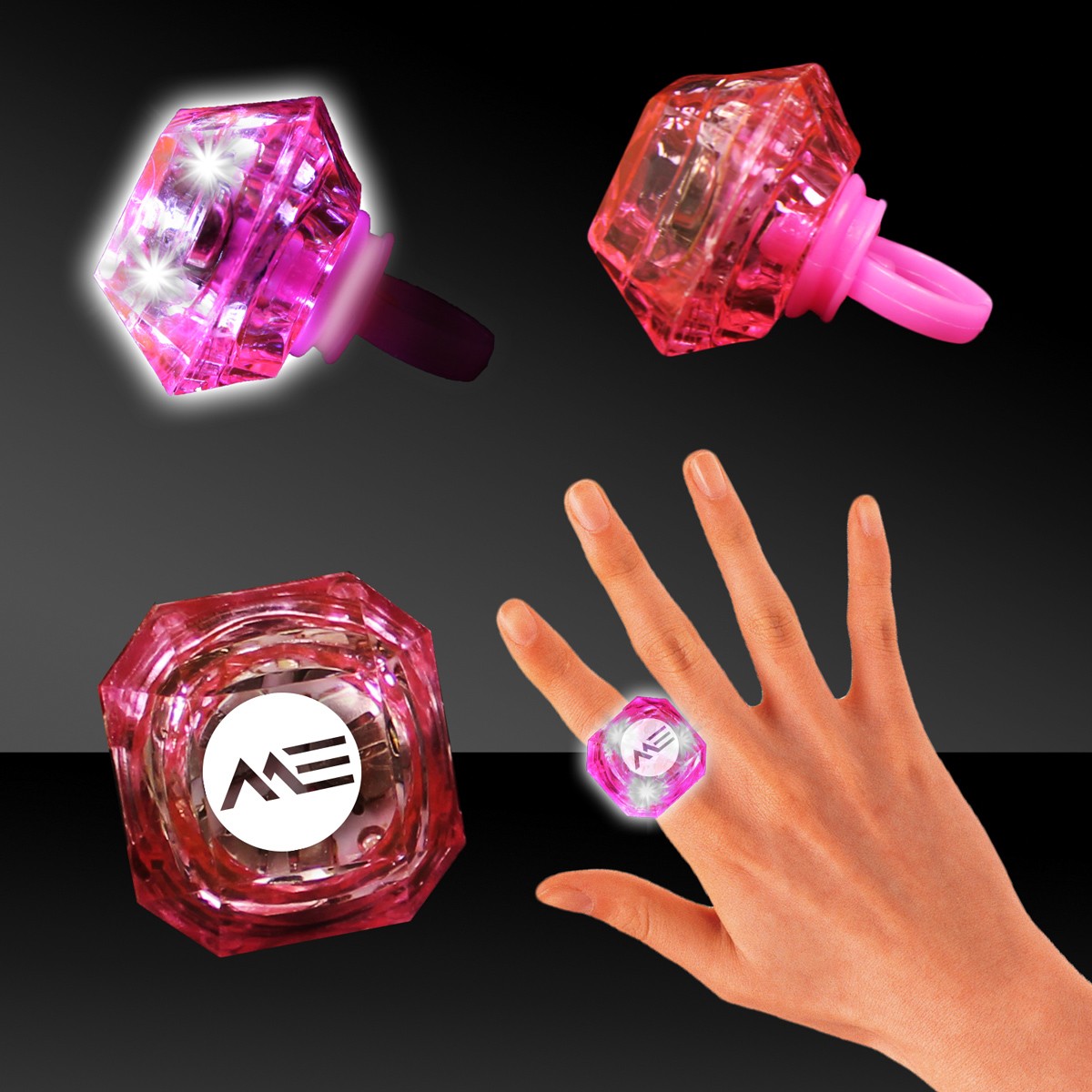 Pink Light Up Diamond Rings