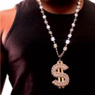 Silver $ Sign Beads