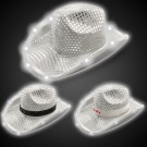 Silver LED Sequin Cowboy Hat (Imprintable Bands Available)