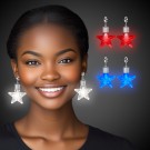 Patriotic Star LED Clip On Earrings