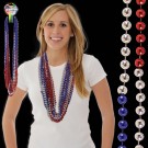 Red Silver and Blue Beaded Necklace 