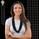 Black Plastic Beaded Necklace 