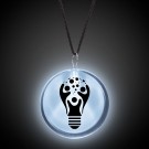 White Lighted Badges with J - Hook