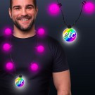 Pink LED Medallion Ball Necklace 