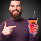 Neon Orange LED Skull Cup