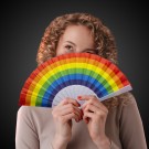 9" Rainbow Folding Fans