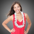 White Silk Flower Leis