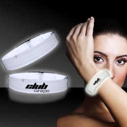 White Deluxe Triple Wide 9 Inch Glow Bracelet 