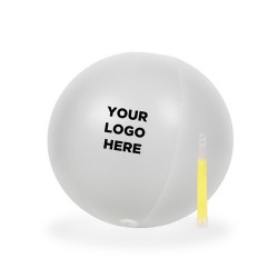 12 Inch Inflatable Beach Balls with 1 - 6 Inch GREEN Glow Stick