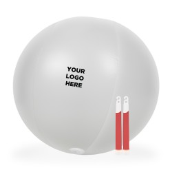24 Inch Inflatable Beach Ball with 2 - 6 Inch RED Glow Sticks 
