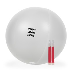 24 Inch Inflatable Beach Ball with 2 - 6 Inch PINK Glow Sticks 