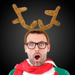 Plush Reindeer Antler Headband