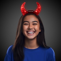 Light Up Crystal Devil Horns