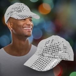 Silver Sequin Baseball Caps 