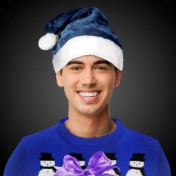 Blue Plush Santa Hat 