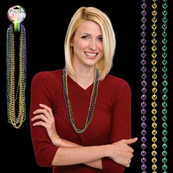 33 Inch, 7mm Mardi Gras Bead Necklaces 