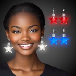 Patriotic Star LED Clip On Earrings
