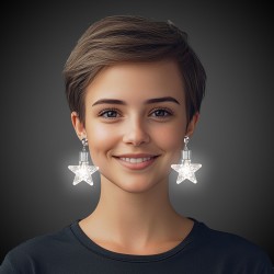 White Star LED Clip On Earrings