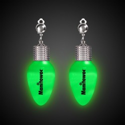 Green Bulb LED Clip-On Earrings