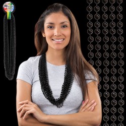 Black Plastic Beaded Necklace 