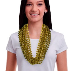 Gold 33" 12mm Bead Necklaces
