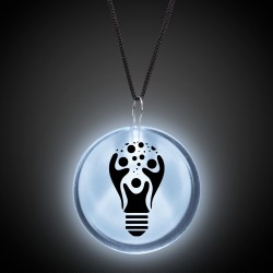 White Lighted Badges with J - Hook