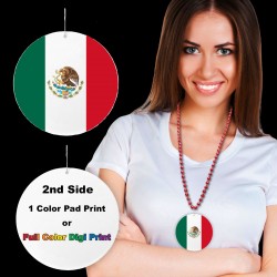 Mexican Flag Plastic Medallions2 1/2"