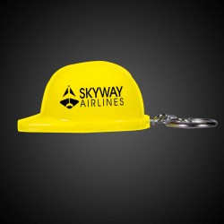 Yellow Plastic Construction Hat Bottle Opener Key Chains