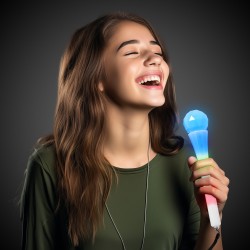 9" LED White Plastic Toy Microphones