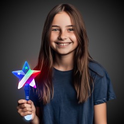 Flashing Star Wand USA - 10"
