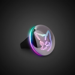 Silver Button LED Laser Ring