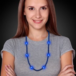 Blue LED Beaded Necklaces 