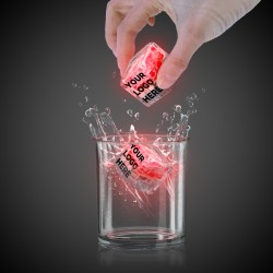 Red Imprinted Liquid Activated Light Up Ice Cubes