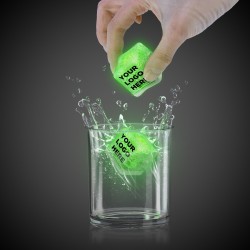 Imprinted GREEN Lited Ice Cubes