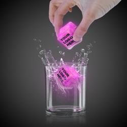 Imprinted PINK Lited Ice Cubes