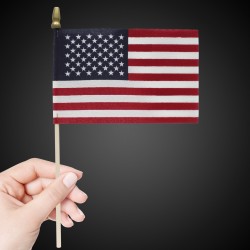 American Flags with Wooden Handles - 4" x 6"