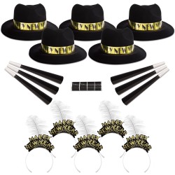 Golden Midnight New Year's Eve Party Kit for 50 People 