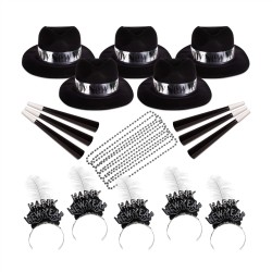 Silver Midnight New Year's Eve Party Kit for 50 People 